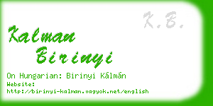 kalman birinyi business card