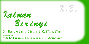 kalman birinyi business card